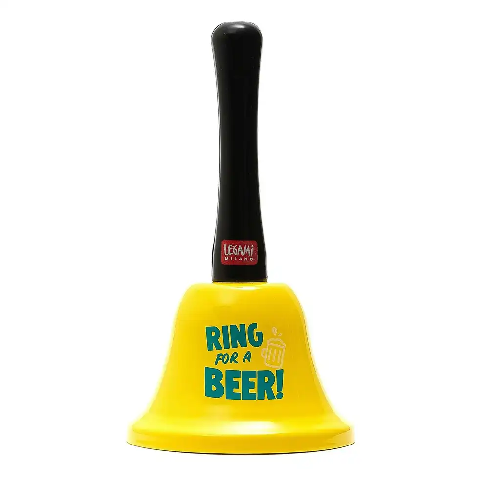 Legami Plastic/Metal Hand Bell Ring For Beer Party Game Supplies Ringbell Yellow