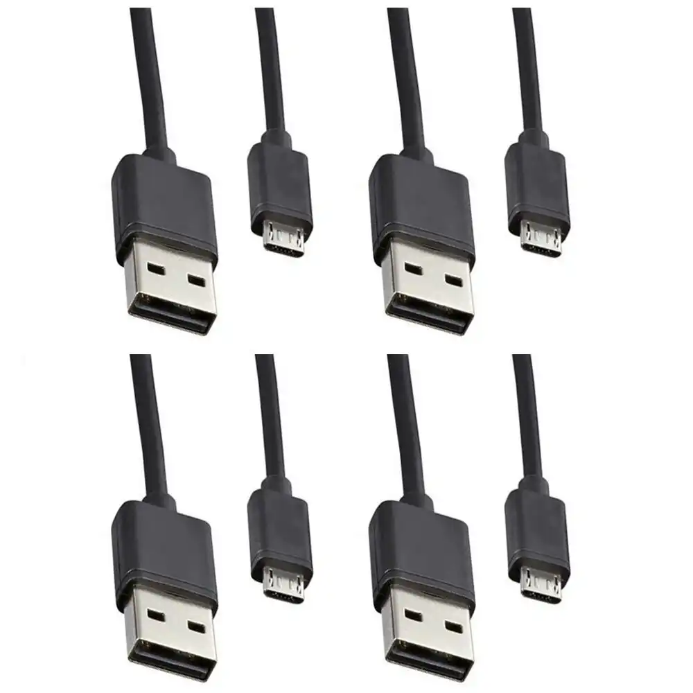 4X Sansai 0.7m USB Male to Micro USB Cable for Smartphone/Charge/Sync/Hard Drive
