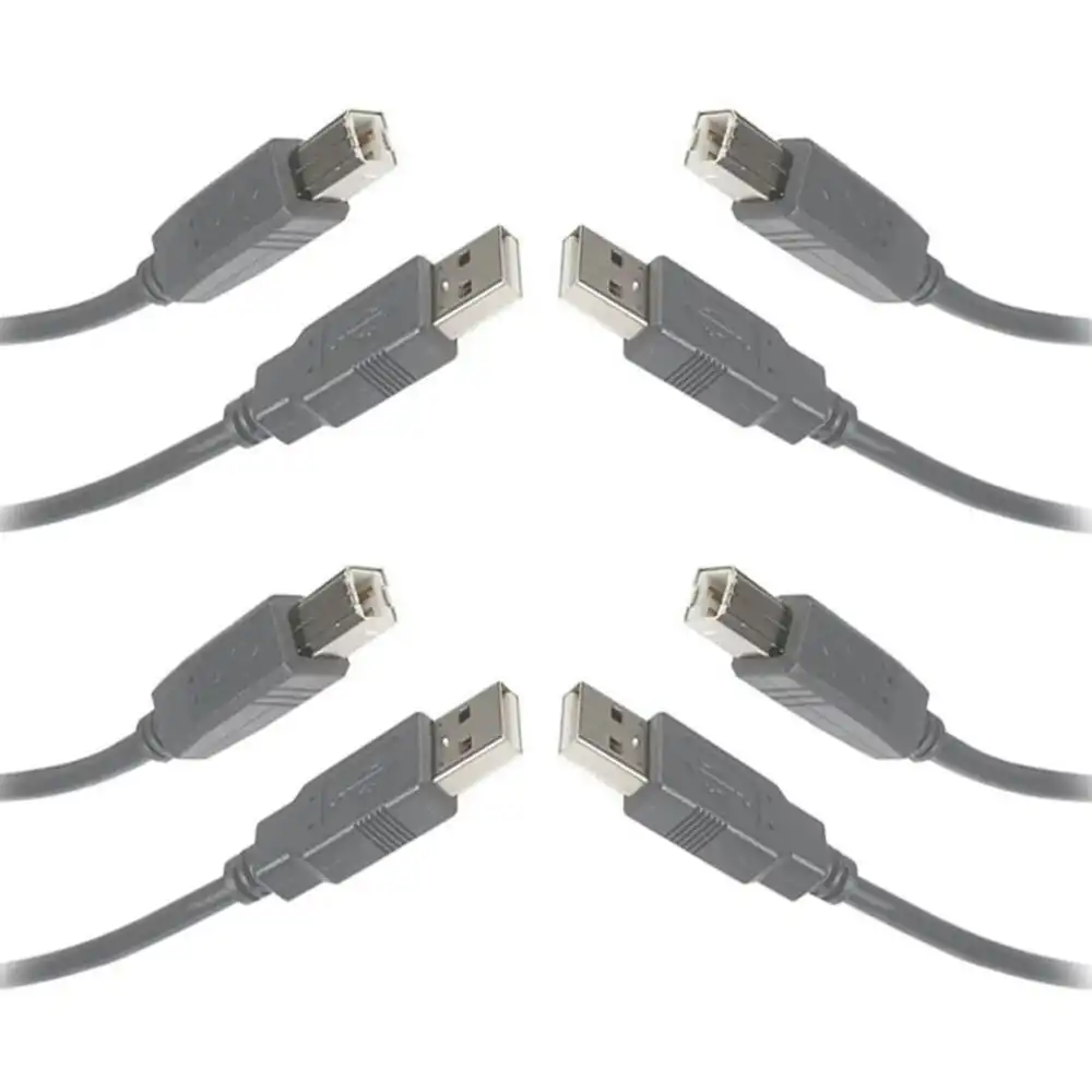 4x Sansai 1.8m 2.0 USB A to B Data Cable for Computer Printer Scanner Hard Drive