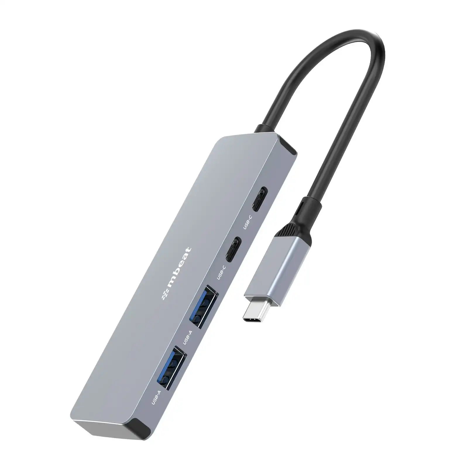 mBeat Elite 4-Port (2 USB-A + 2 USB-C) 10Gbps USB-C Compact Travel & Office Hub