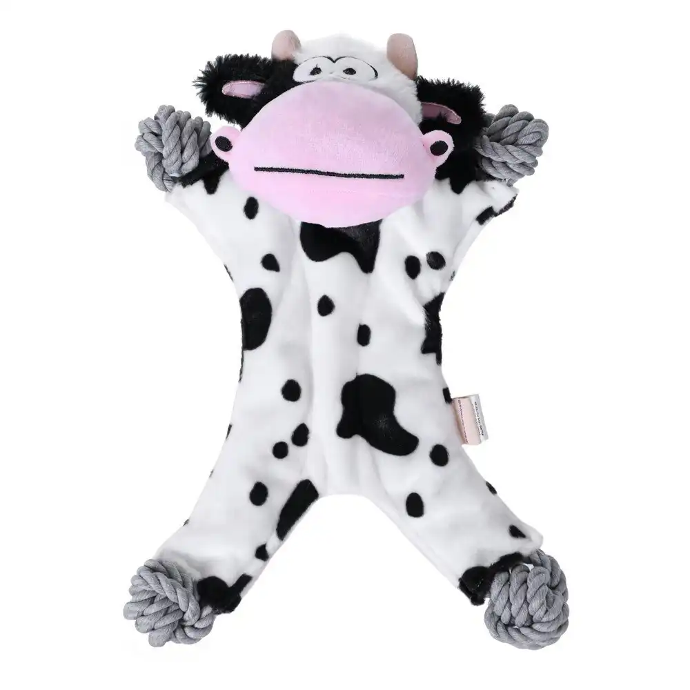 Paws & Claws 40cm Animal Kingdom Plush Rope Cow Pet Interactive Playing/Chew Toy
