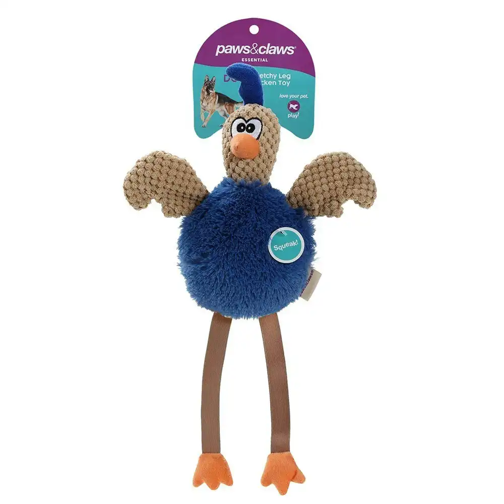 Paws N Claws Pets Stretchy Leg Chicken 40x24cm Toy w/ Built-In Squeaker Assorted