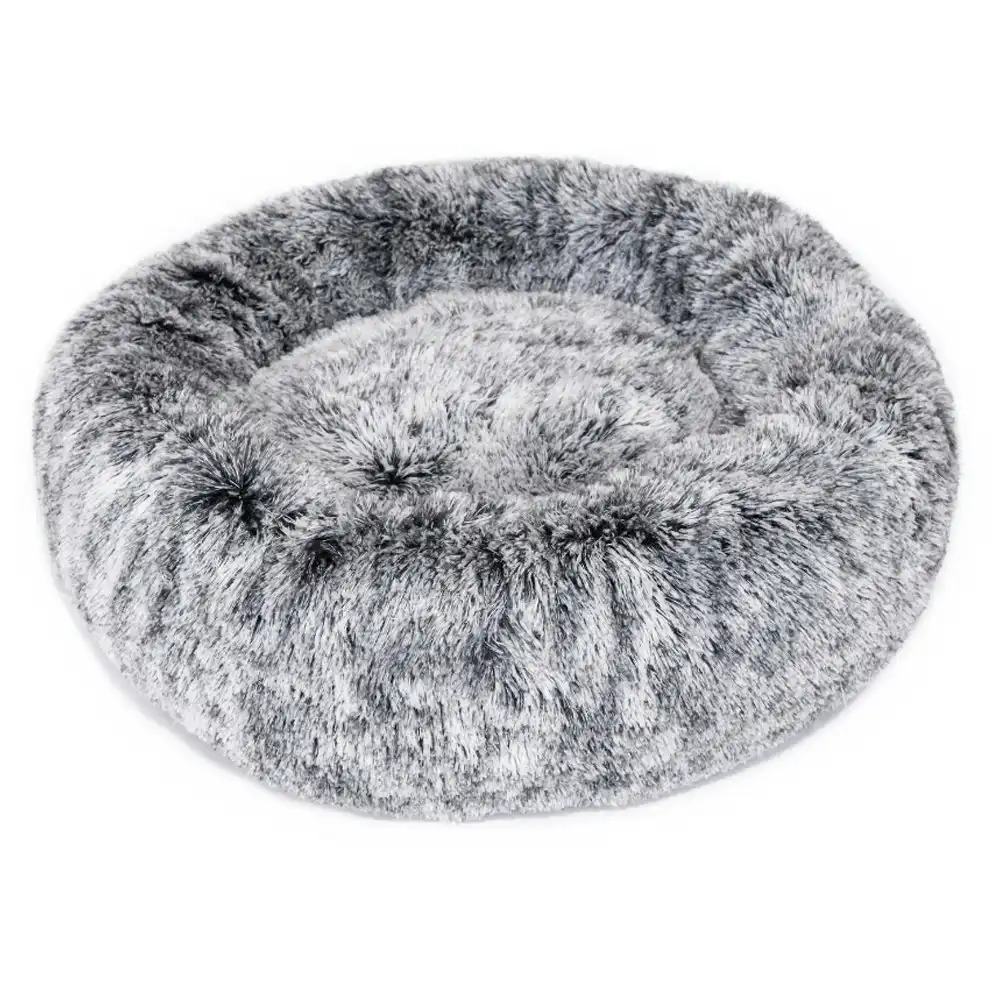 Superior Pet Goods 80x80cm Curl Up Cloud Calming Dog Sleeping Bed Round Grey