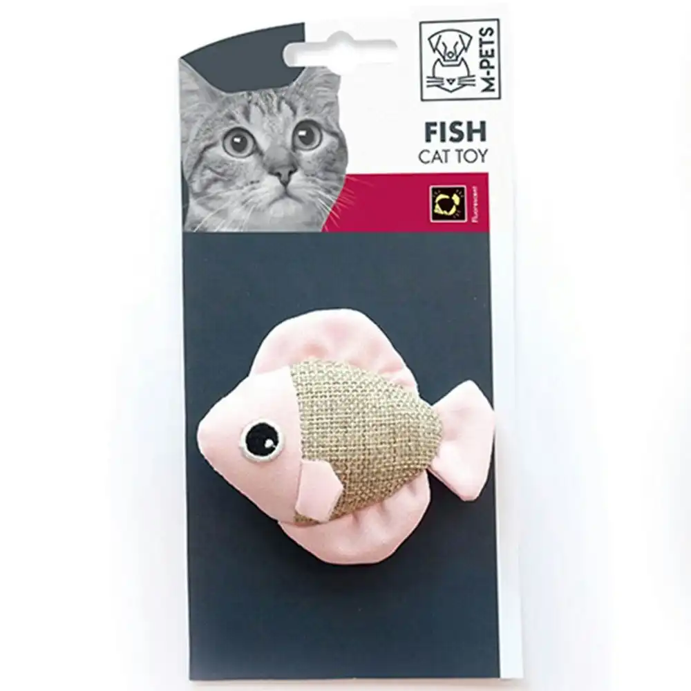 M-Pets 8x7cm Fish Cat/Kitten Pet Interactive Plush Exercise Fun Play Chew Toy