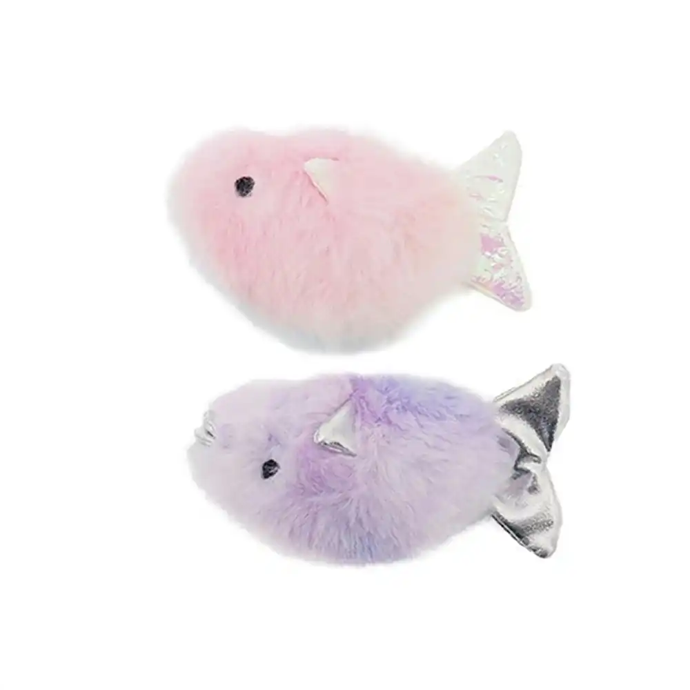 2x Rosewood Under the Sea Twin Rainbow Fish Soft Plush Cat/Kitten Pet Toy Asstd