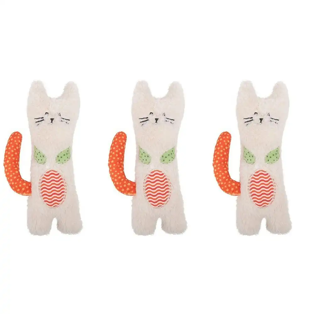 3x Rosewood Little Nippers Catnip Crunch Pet Cat/Kitten Interactive Toy Peach