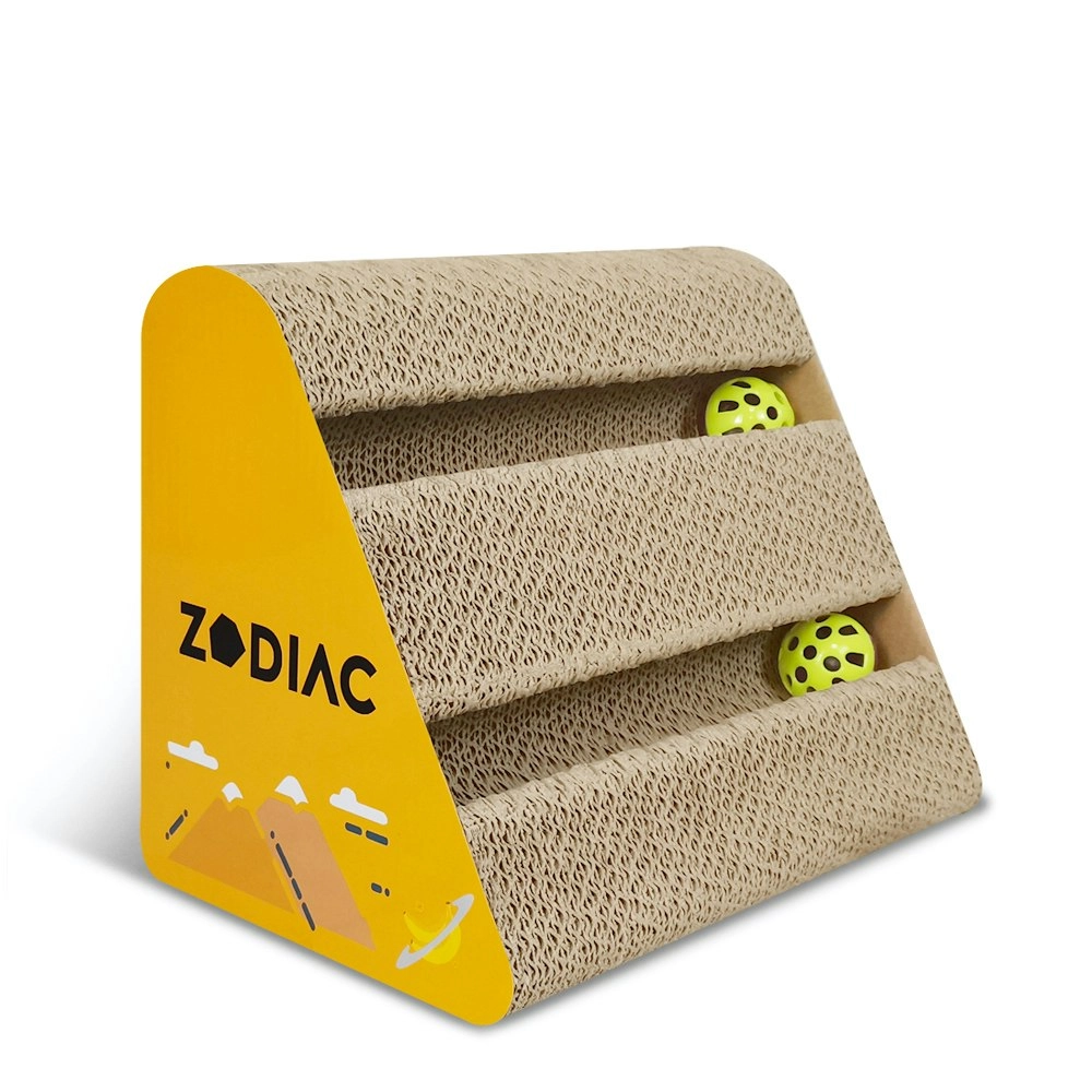 Zodiac Banana 28x17cm Triangle Pet Cat Scratcher w/ Ball Interactive Fun Toy