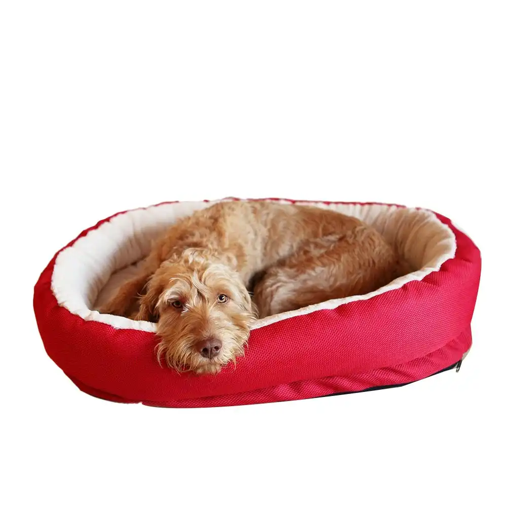Rosewood Square 66x56cm Sleeper Orthopedic Pet Dog Bed Sleeping Cushion Red