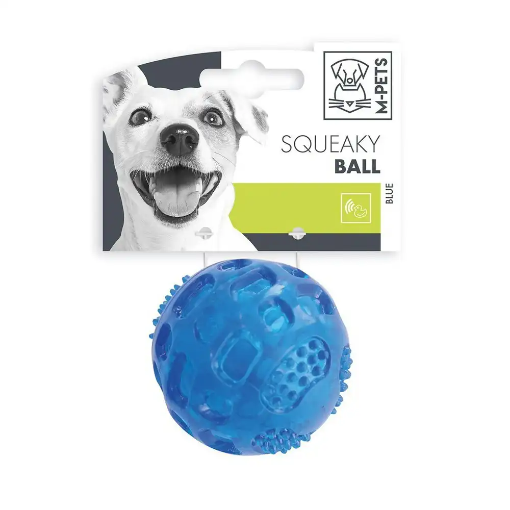 M-Pets 6.3cm Squeaky Ball Dog/Puppy Pet Interactive Fetch Exercise Toy Blue