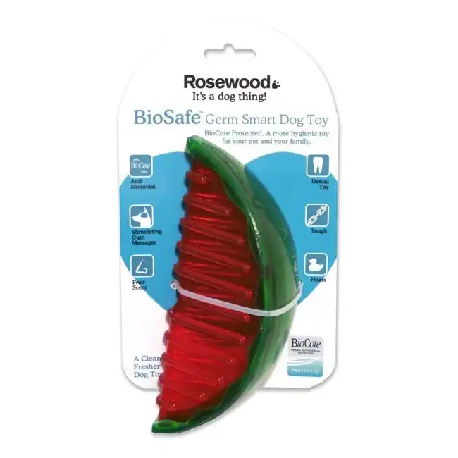 Rosewood Watermelon Biosafe Pet Dog Dental Training Fun Chew Outdoor Toy Red