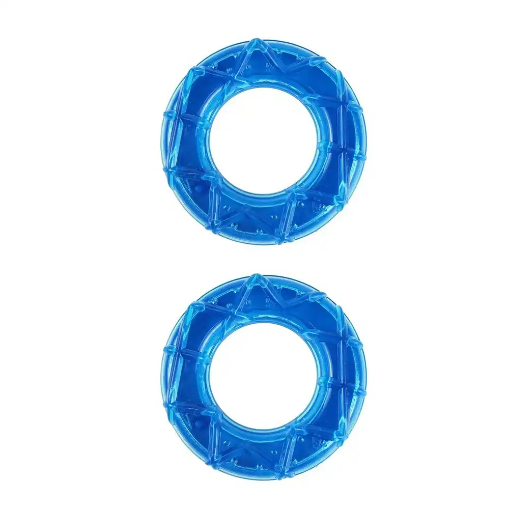 2x Rosewood Meaty Beef Cooling Ring Pet Dog Refreshing Interactive Play Toy Blue