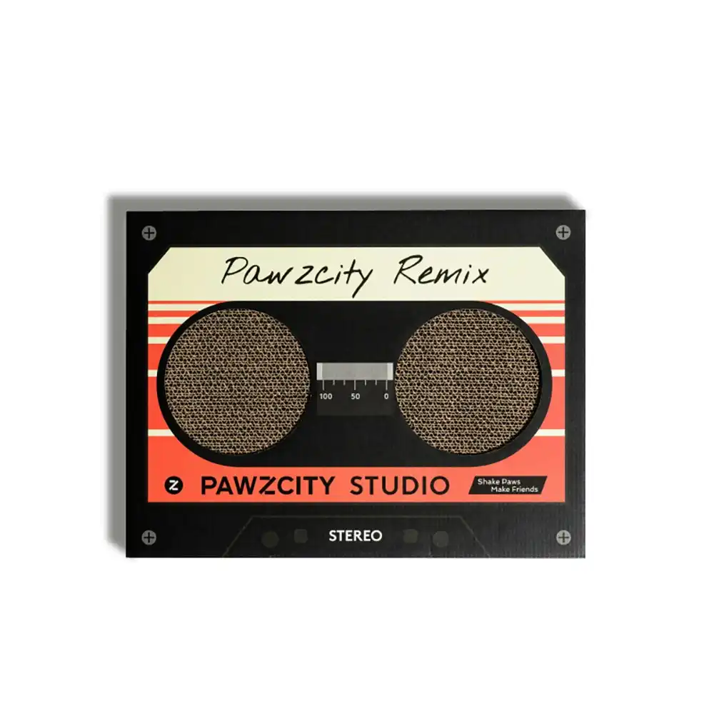 Pawzcity 45cm Cardboard Vintage Tape Cat/Kitten Scratching Board C Pet House Box