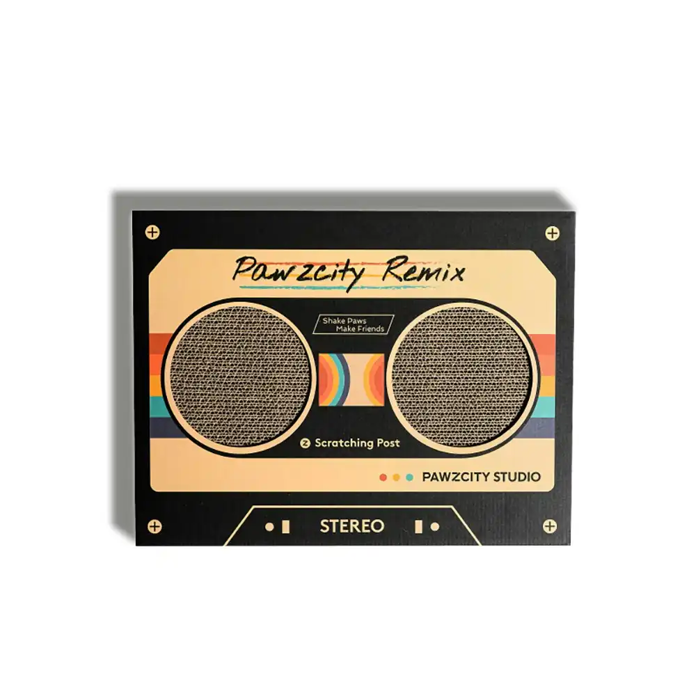 Pawzcity 45cm Cardboard Vintage Tape Cat/Kitten Scratching Board A Pet House Box