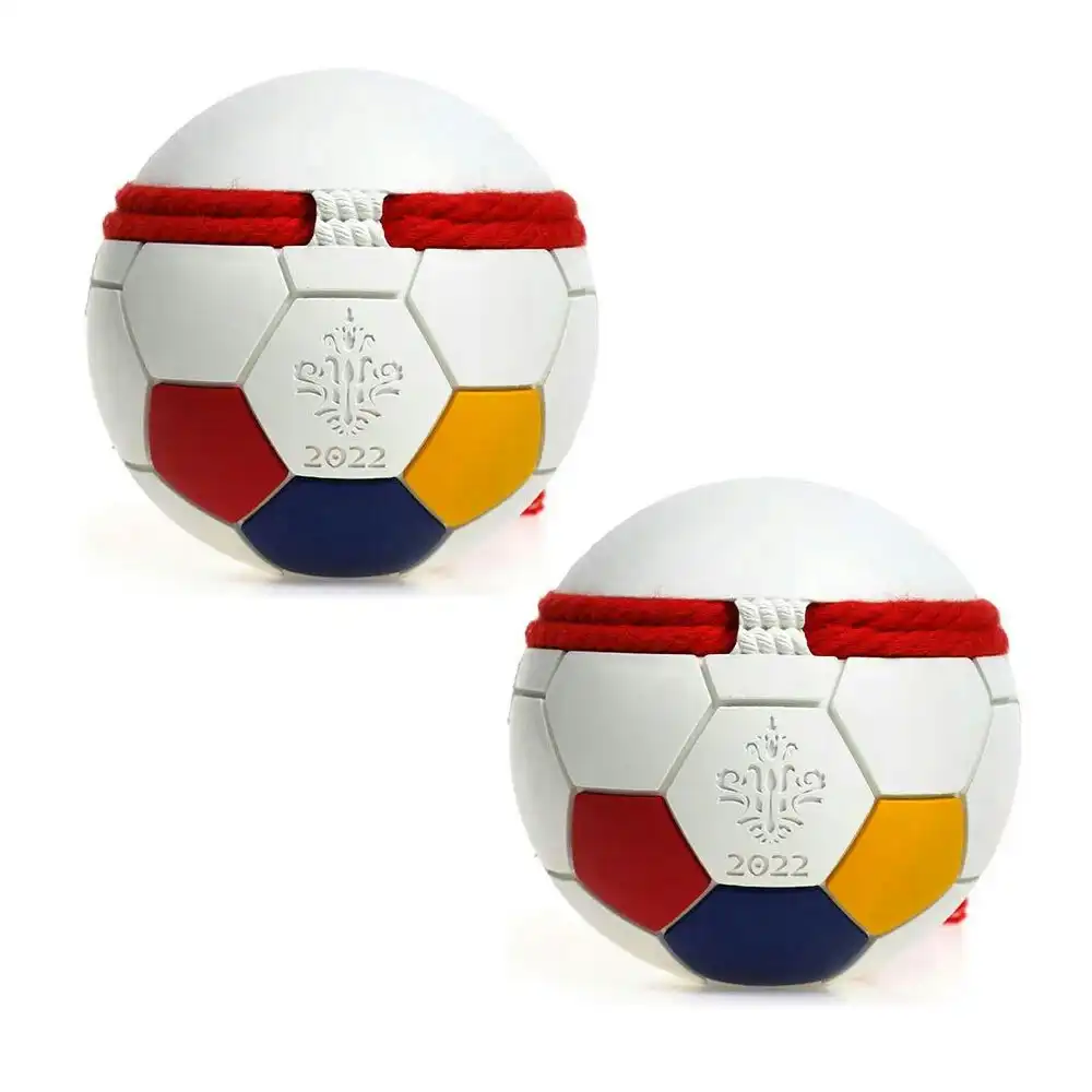 2x Petopia Ultra Tough 6cm Rubber Football Game Dog Toy Chew Treat/Reward Small