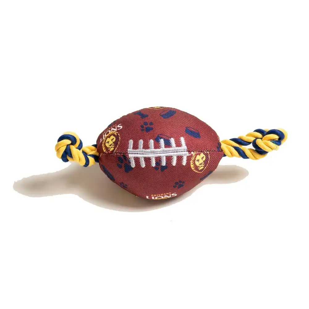 The Stubby Club Brisbane Lions AFL Themed Durable Dog/Cat Pet Play Chew Toy