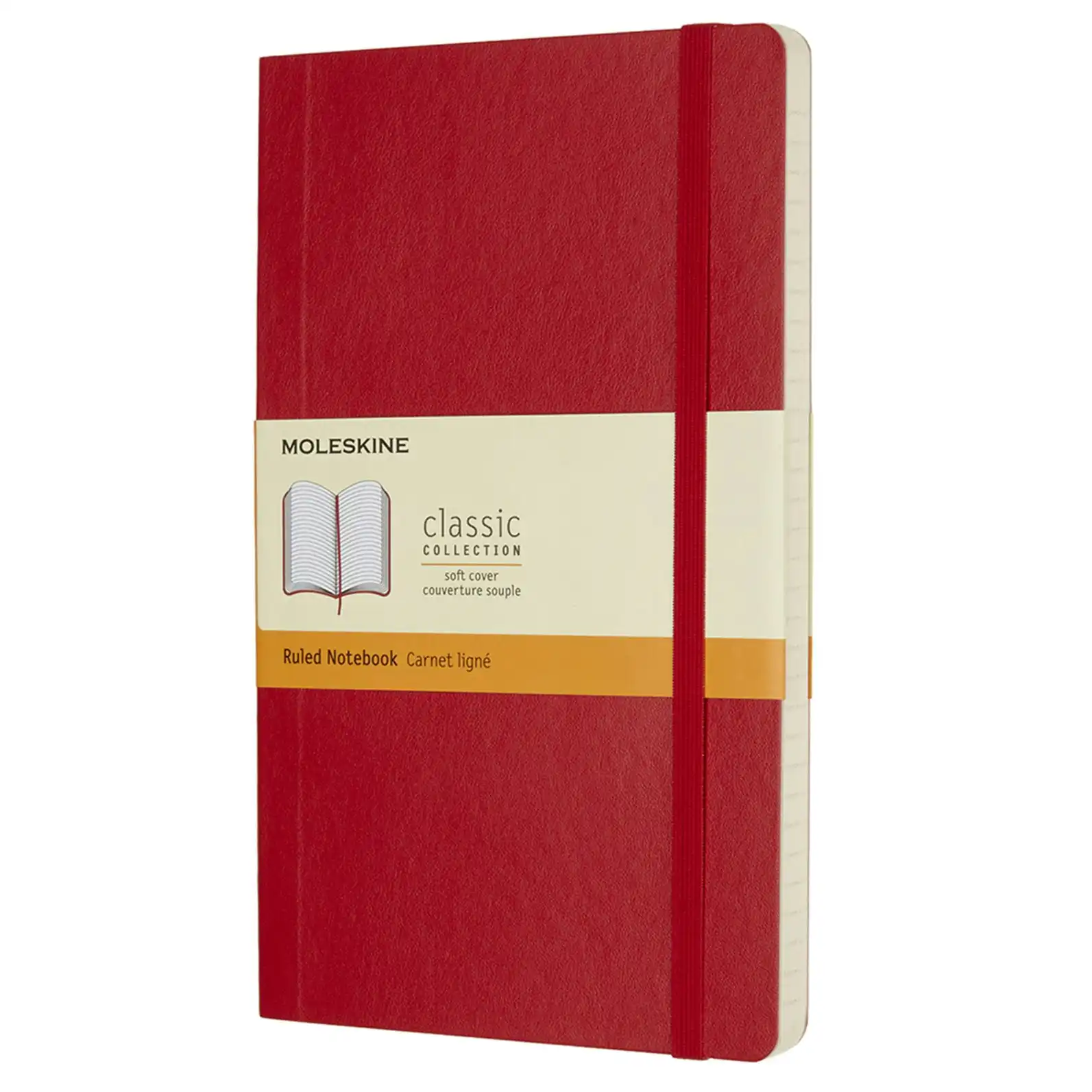 Moleskine Classic Soft Cover Ruled Notebook Office/Student Journal L Scarlet RD