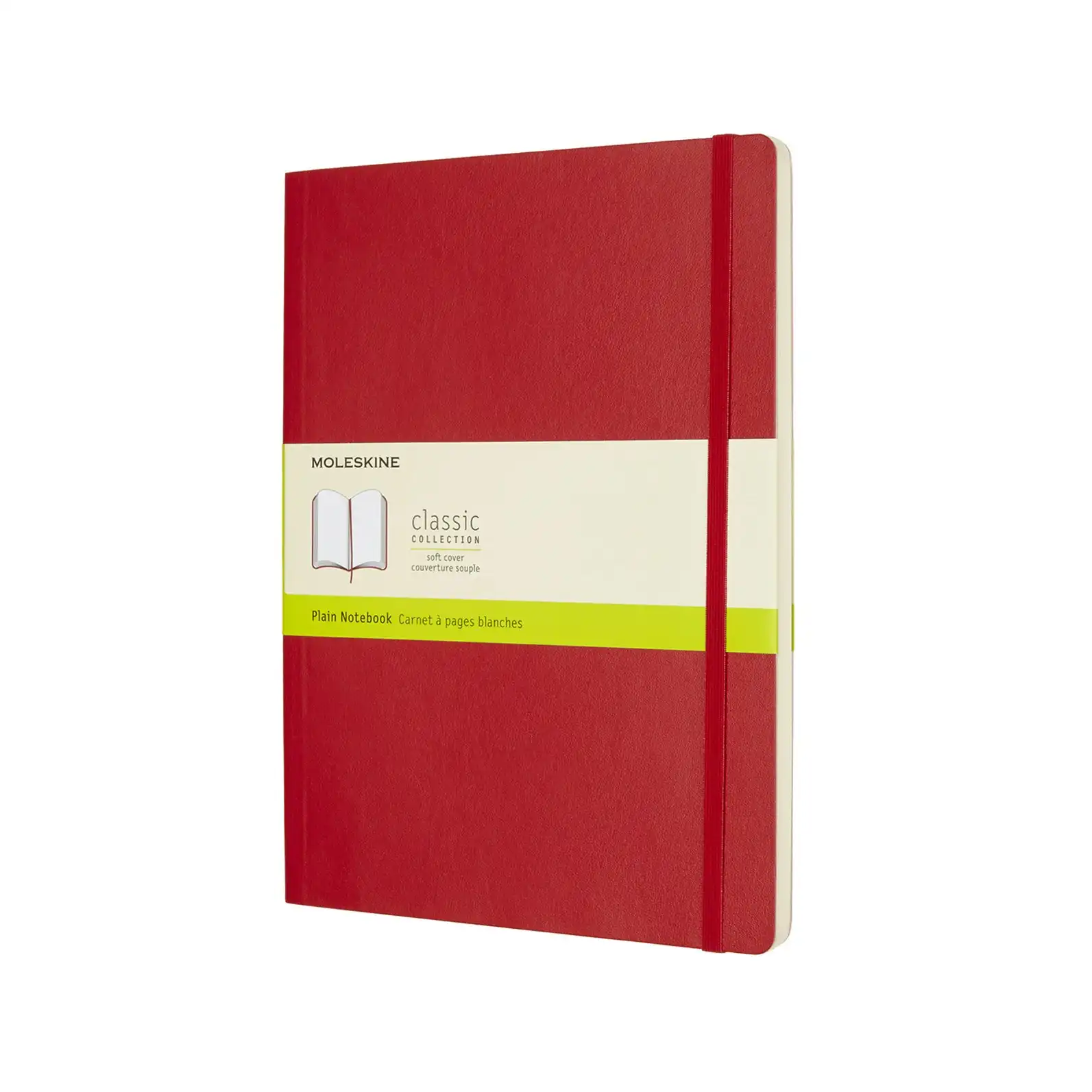 Moleskine Plain Classic Soft Cover Notebook Office/Student Journal XL Scarlet RD