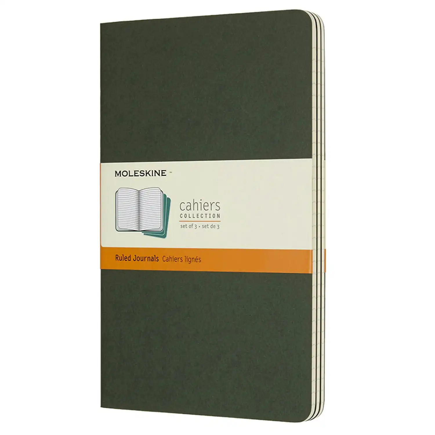 3pc Moleskine Ruled Cahier Notebook Architects/Designers Journal L Myrtle Green