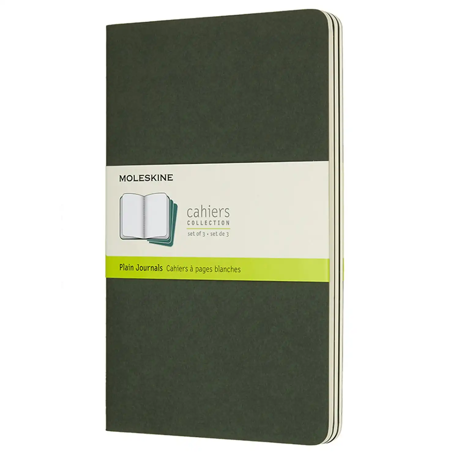 3pc Moleskine Plain Cahier Notebook Architects/Designers Journal L Myrtle Green