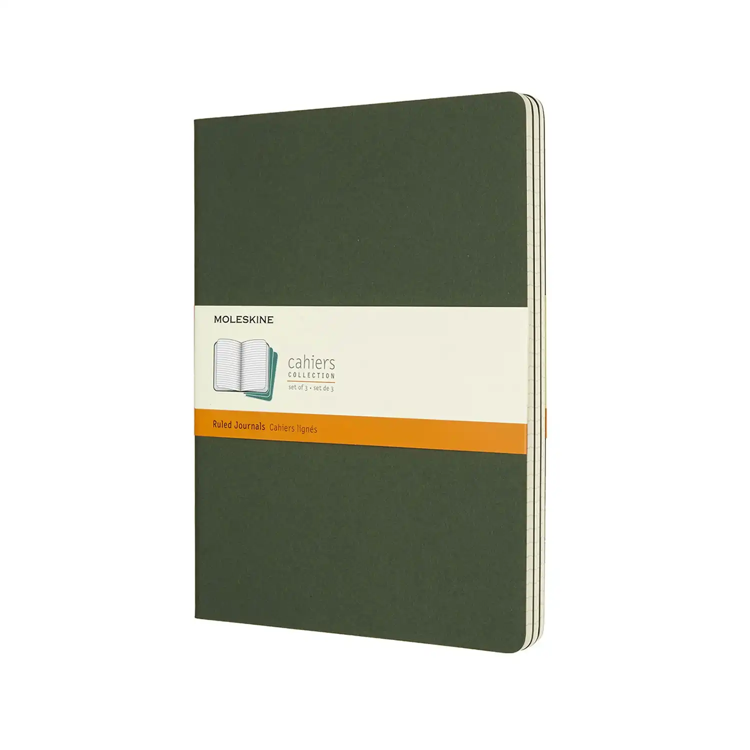 3pc Moleskine Ruled Cahier Notebook Architects/Designers Journal XL Myrtle Green