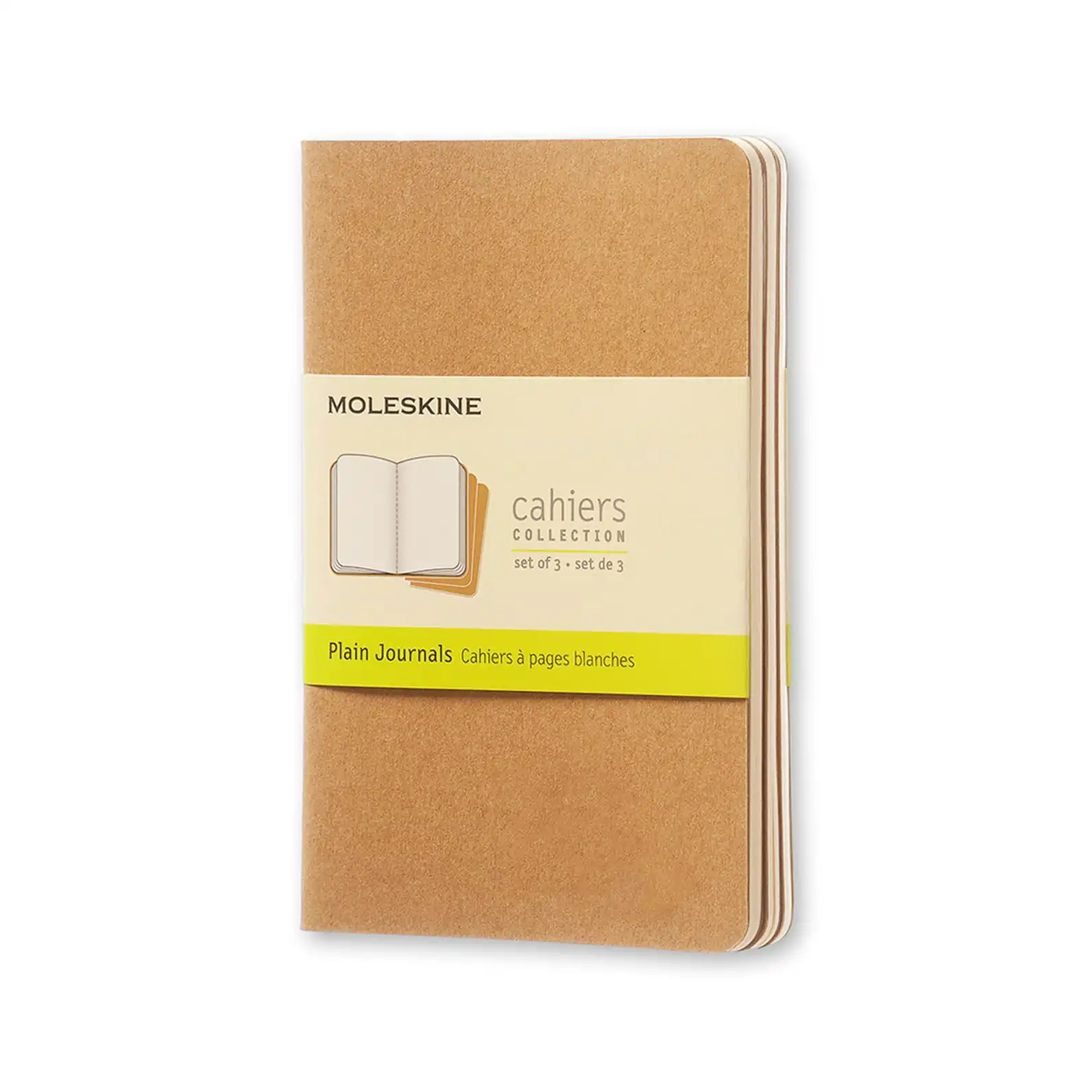 3pc Moleskine 80 Pages Plain Pocket Cahier Notebook Office/Student Journal Kraft