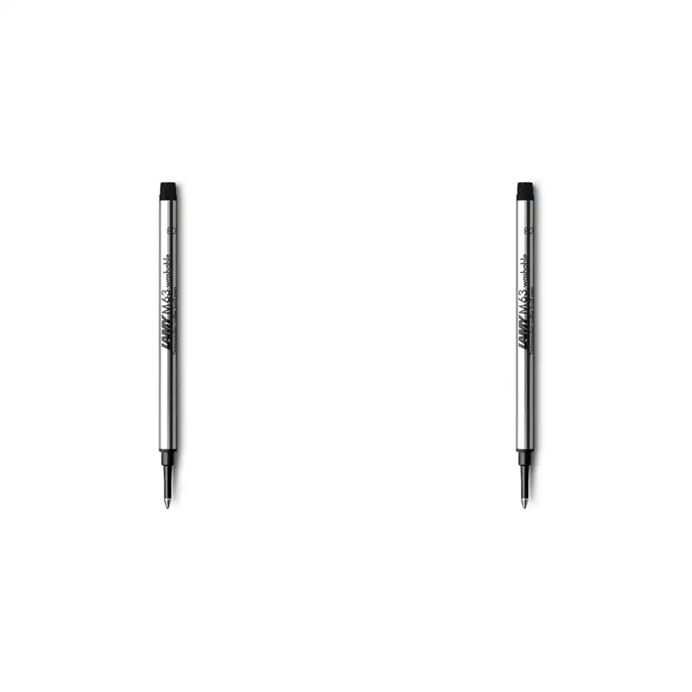 2x Lamy M63 Rollerball Pen Refill For Safari/Al-Star/Studio/2000 Pens Medium BLK