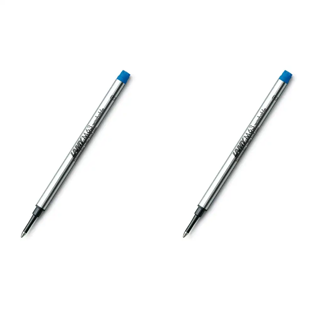 2x Lamy M63 Rollerball Pen Refill For Safari/Al-Star/Studio/2000 Pens Medium BLU