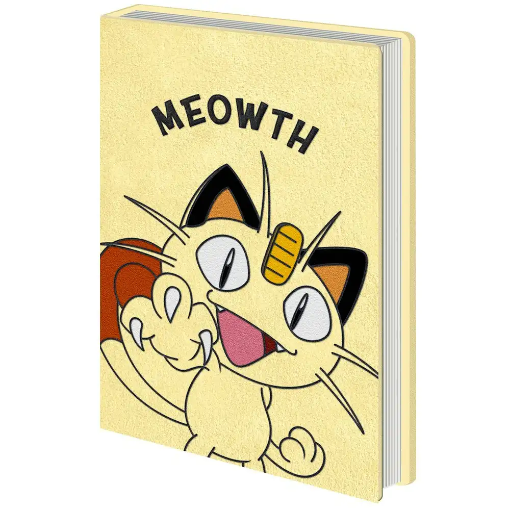Pokemon Meowth Themed Novelty Rectangular Hard Cover School Notebook Beige