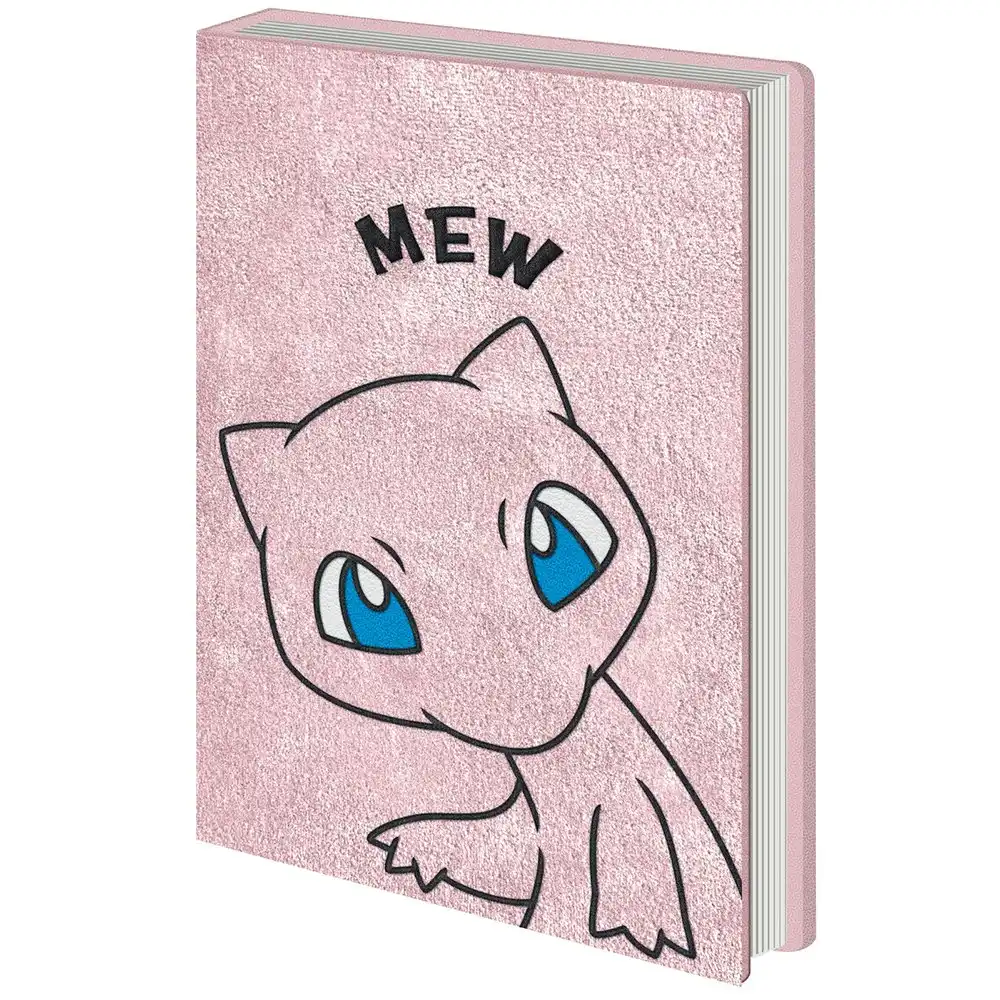 Pokemon Mew Themed Novelty Rectangular Hard Cover School Notebook Pink