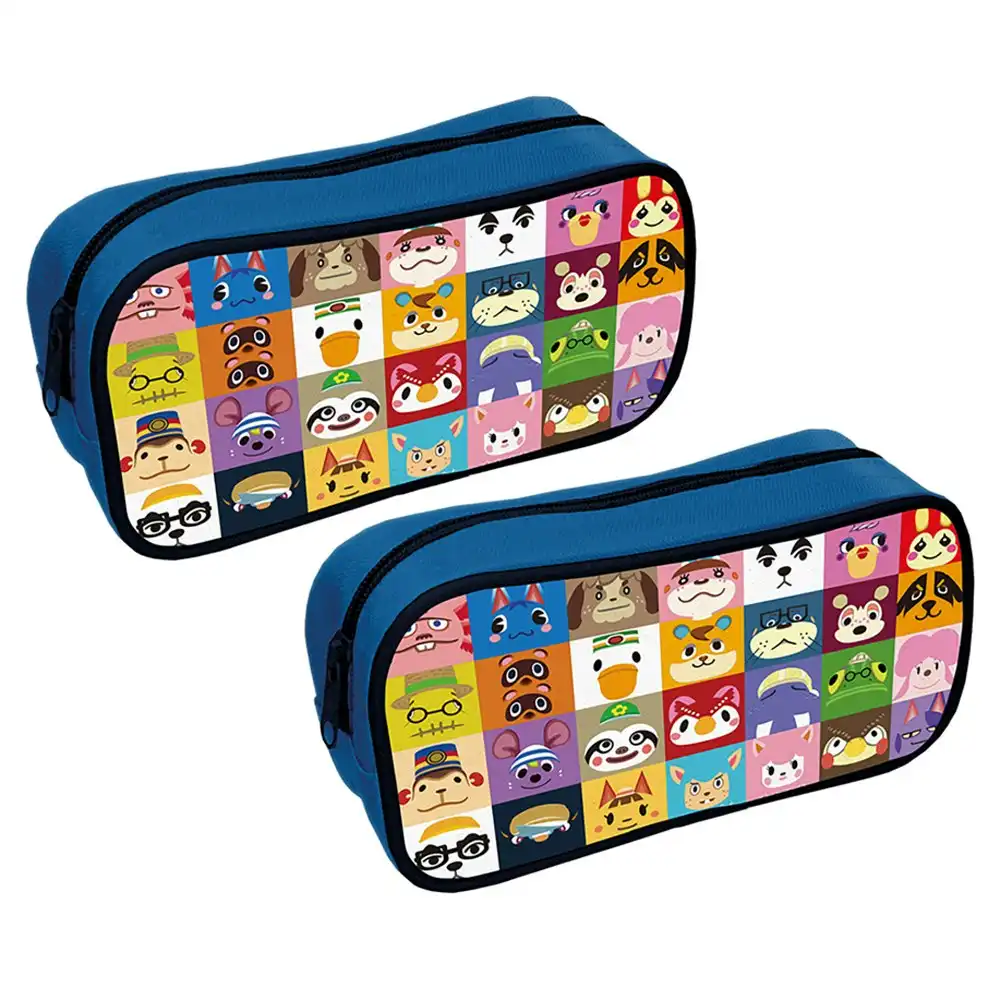 2x Animal Crossing Themed Villager Squares Square Pencil Case School Stationary