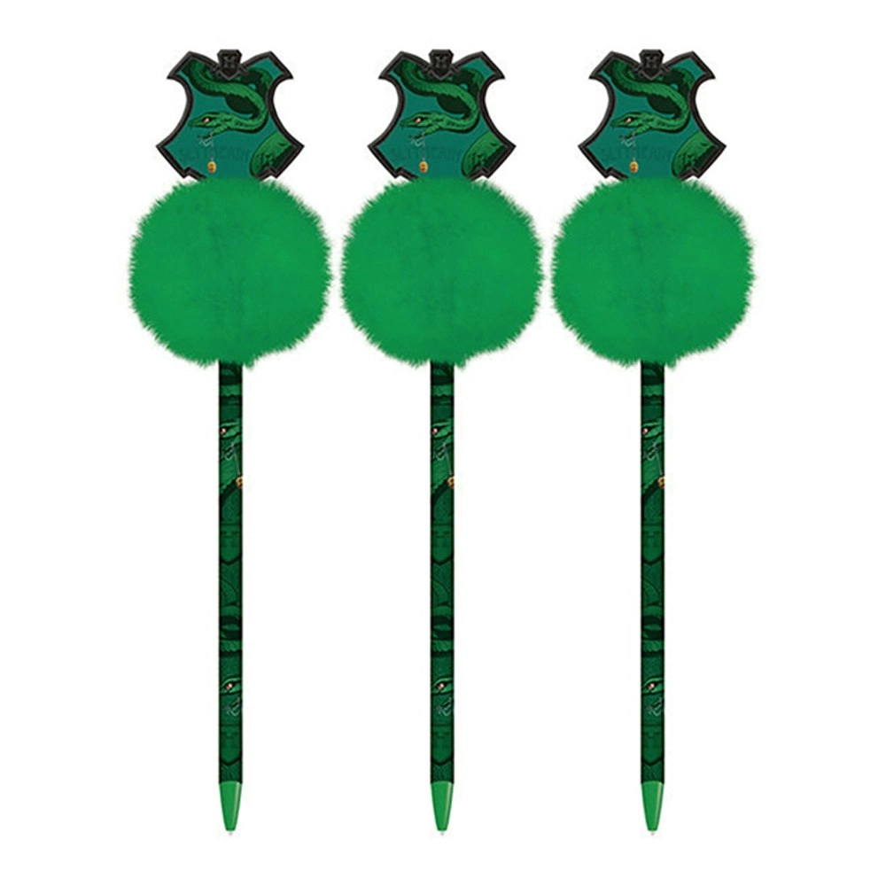 3x Wizarding World Character Themed Harry Potter House Slytherin Pom Pom Pen