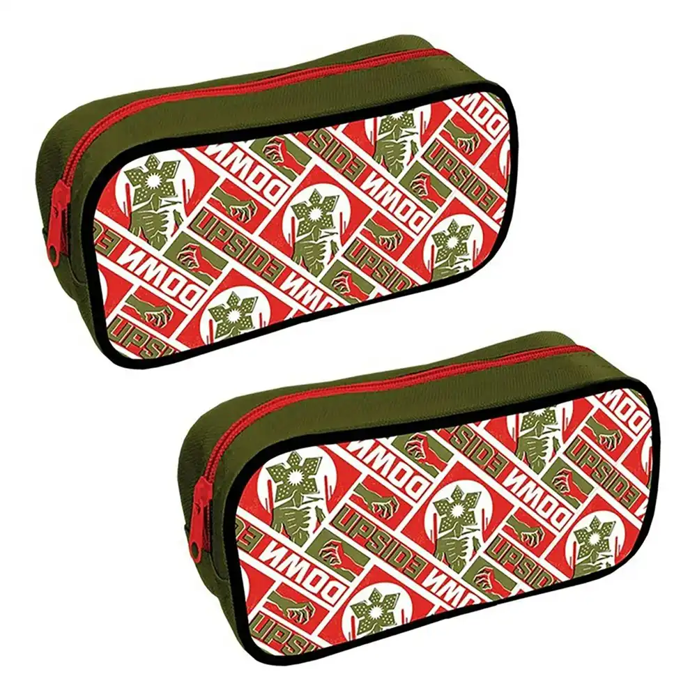 2x Stranger Things The Upside Down Shaped Themed Stationary Pencil Case Set