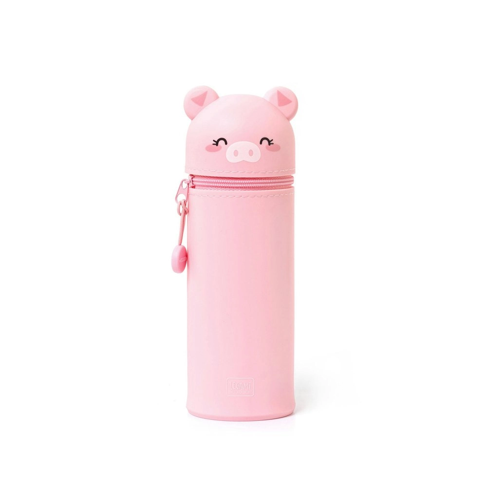 Legami Kawaii 2-in-1 Soft Silicone Pencil Case Ballpen/Pen Stationery Piggy