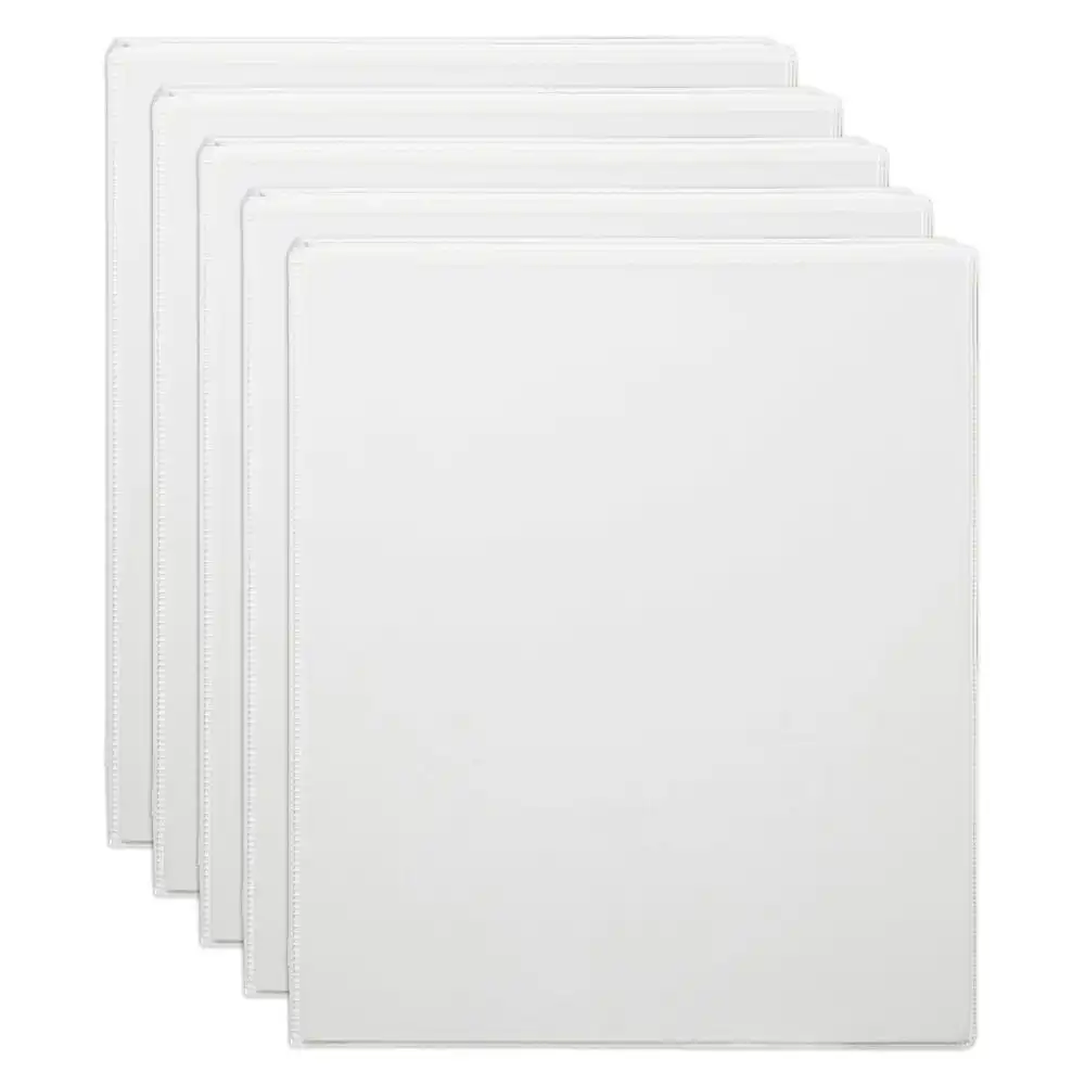 5x Marbig PP Clearview 4 D-Ring 25mm A4 Insert Binder File Paper Organiser White
