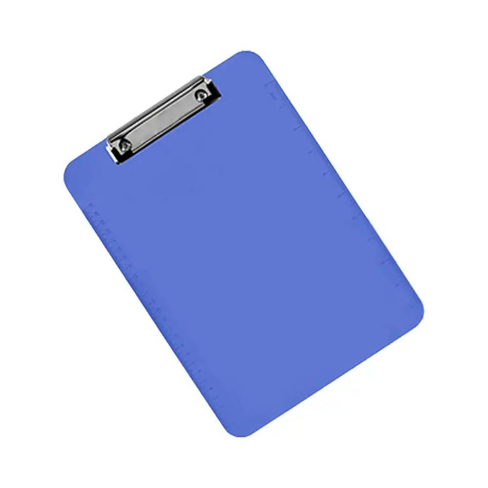 Marbig Pro Plastic A4 Clipboard w/ Metal Clip Writing File Hardboard Assorted