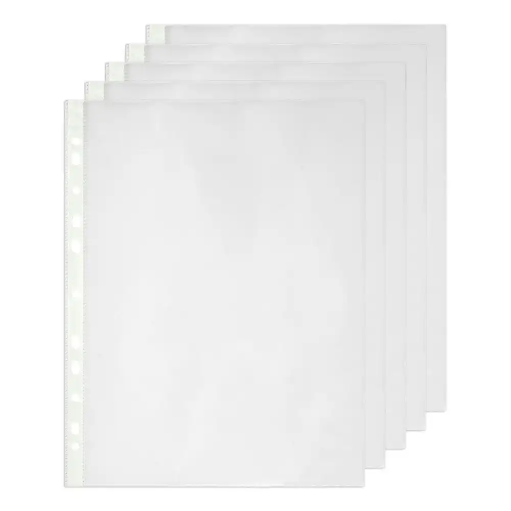 150pc Marbig Pro Antimicrobial A4 Ring Binder Sheet Protectors/Pocket Clear