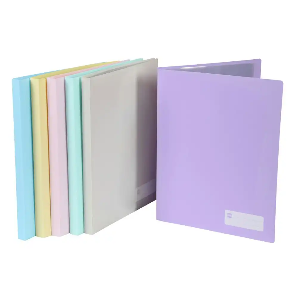 6PK Marbig 20-Pocket A4 Non-Refillable Document Display Book - Pastel Assorted
