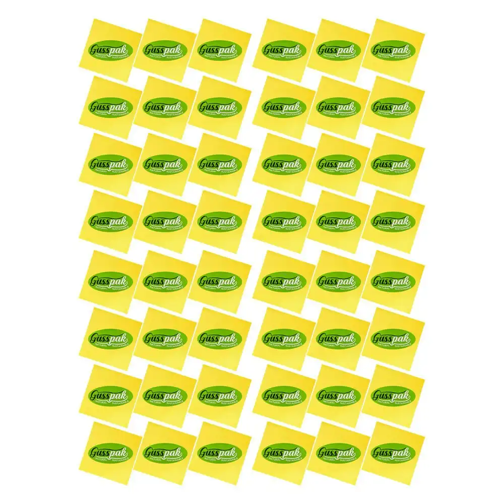 48pc Gusspak Stick On Notes/Memo/Label 76mm x 76mm Yellow (100 Sheets/Pad)