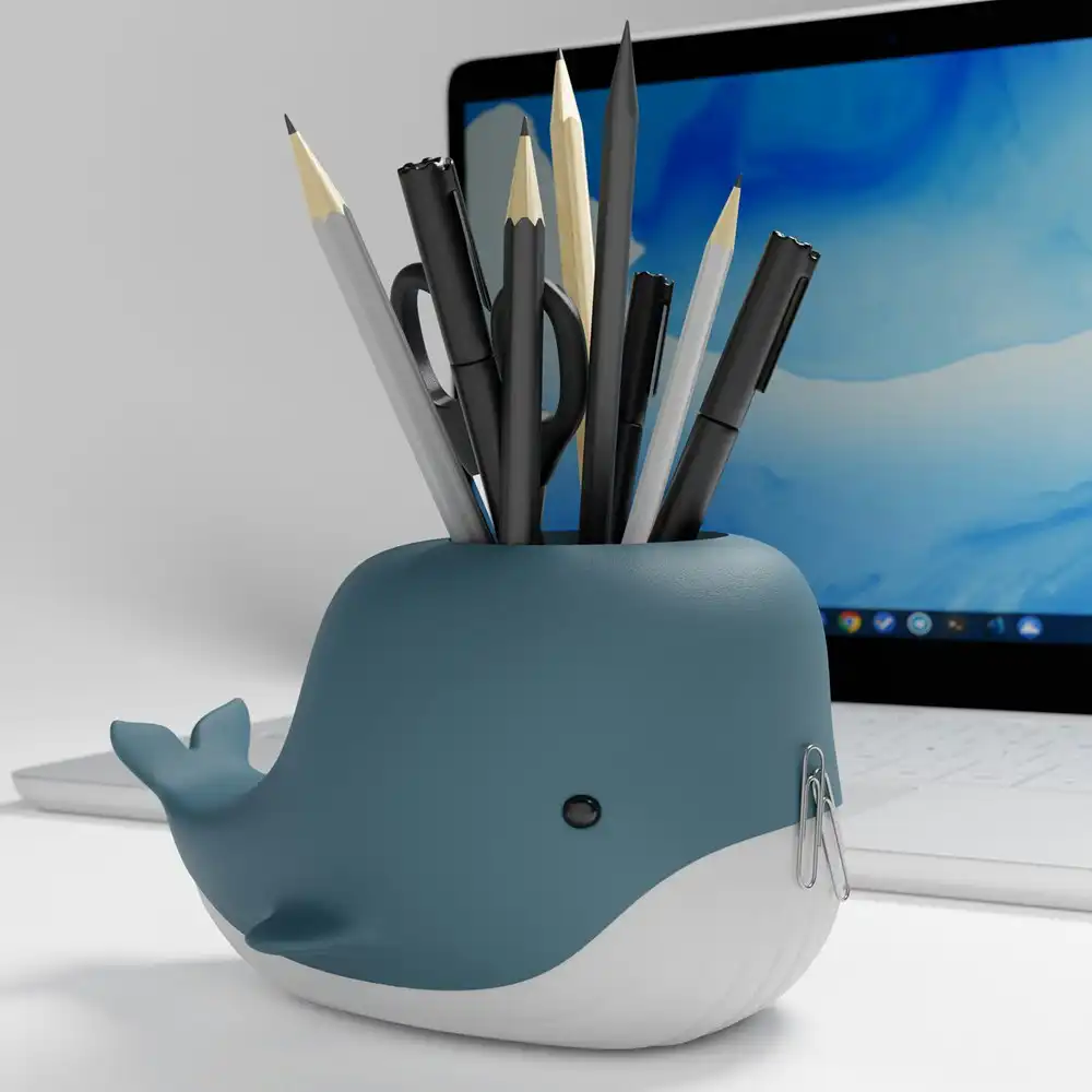 Mustard Whale Desktop Organiser Home/Office Table Pen/Pencil Storage Holder
