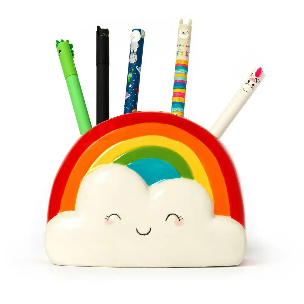 Legami Desk Friends Ceramic Pen/Ballpen Pencil Holder Office Stationery Rainbow