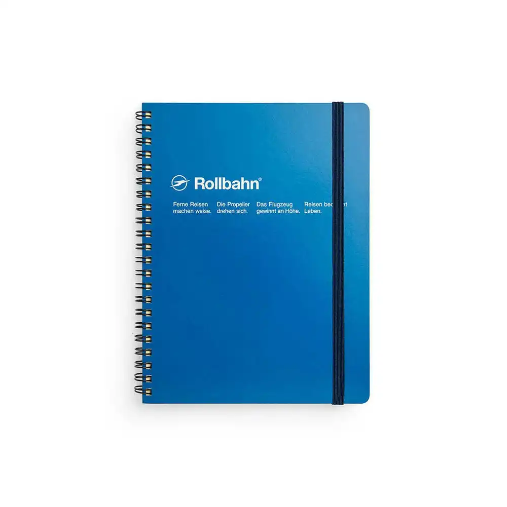 Delfonics Rollbahn Spiral Bound A5 Grid Notebook Journal Stationery Royal Blue