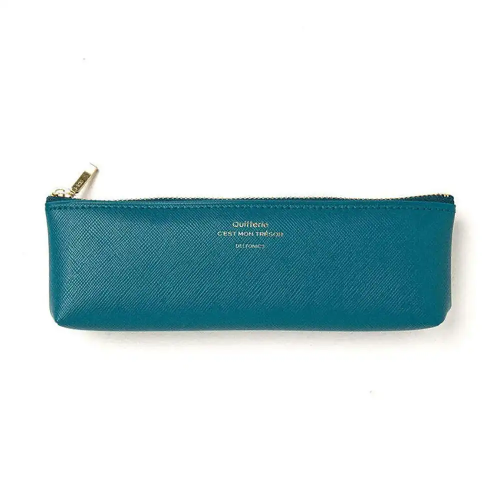 Delfonics Quitterie PVC Pencil Case Storage Pen Organiser Pouch 19cm Turquoise