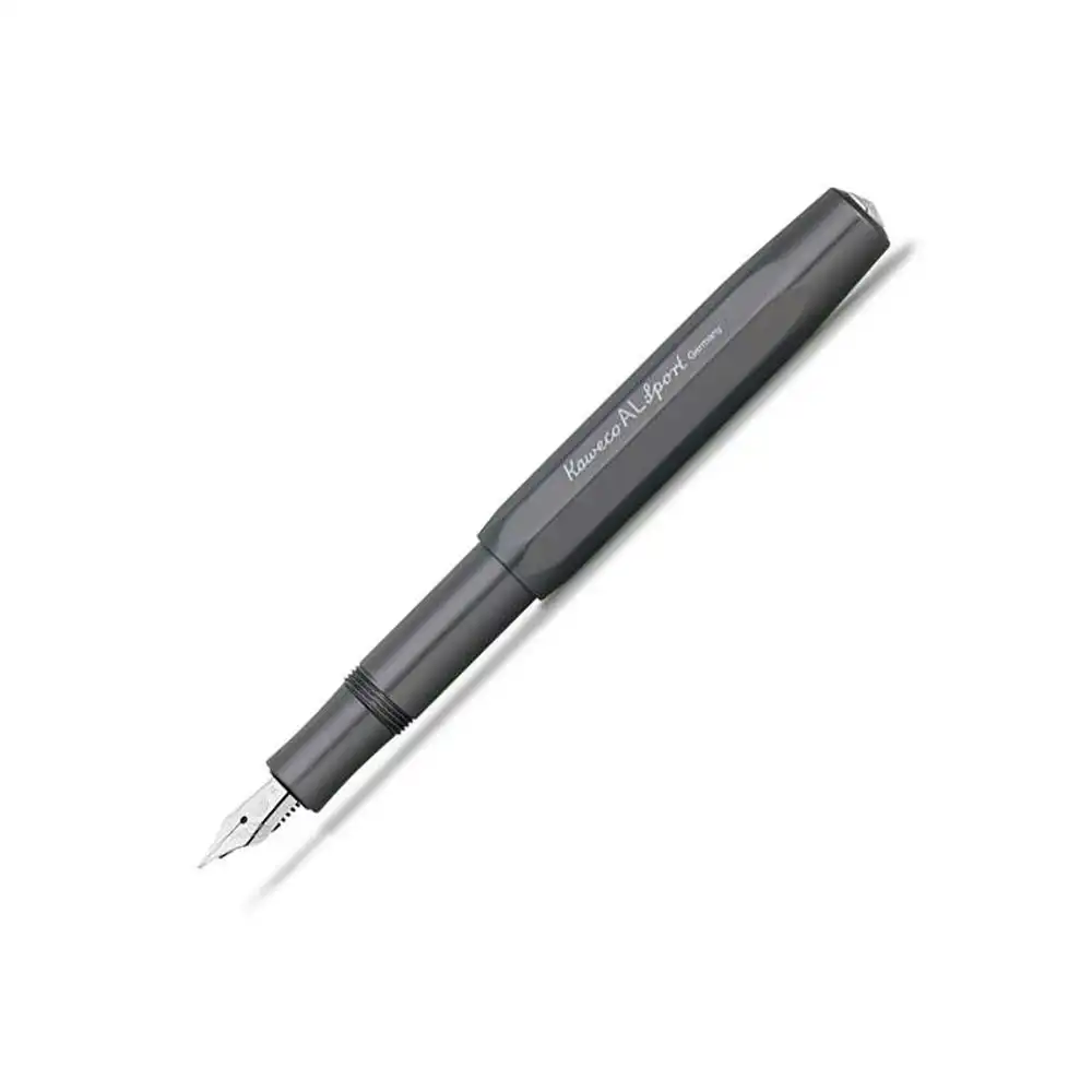Kaweco AL Sport Aluminium Fountain Pen Writing Office Stationery Fine Nib Grey