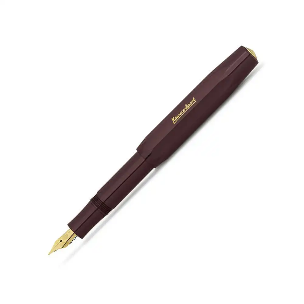 Kaweco Classic Sport Plastic Fountain Pen Writing Stationery Med Nib Bordeaux