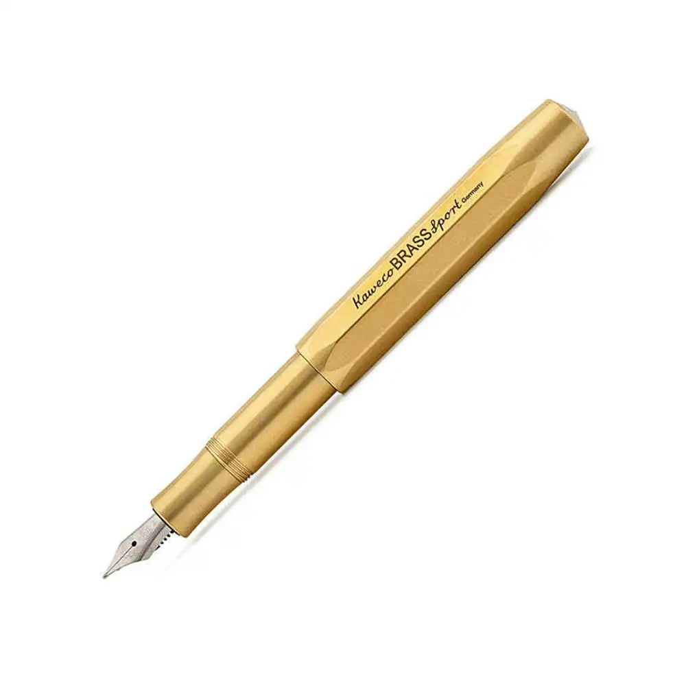 Kaweco Brass Sport Fountain Pen Writing Office School Stationery Med Nib Gold