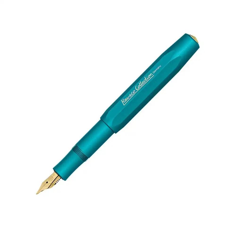 Kaweco Collection AL Sport Aluminium Fountain Pen Writing Fine Nib Iguana Blue