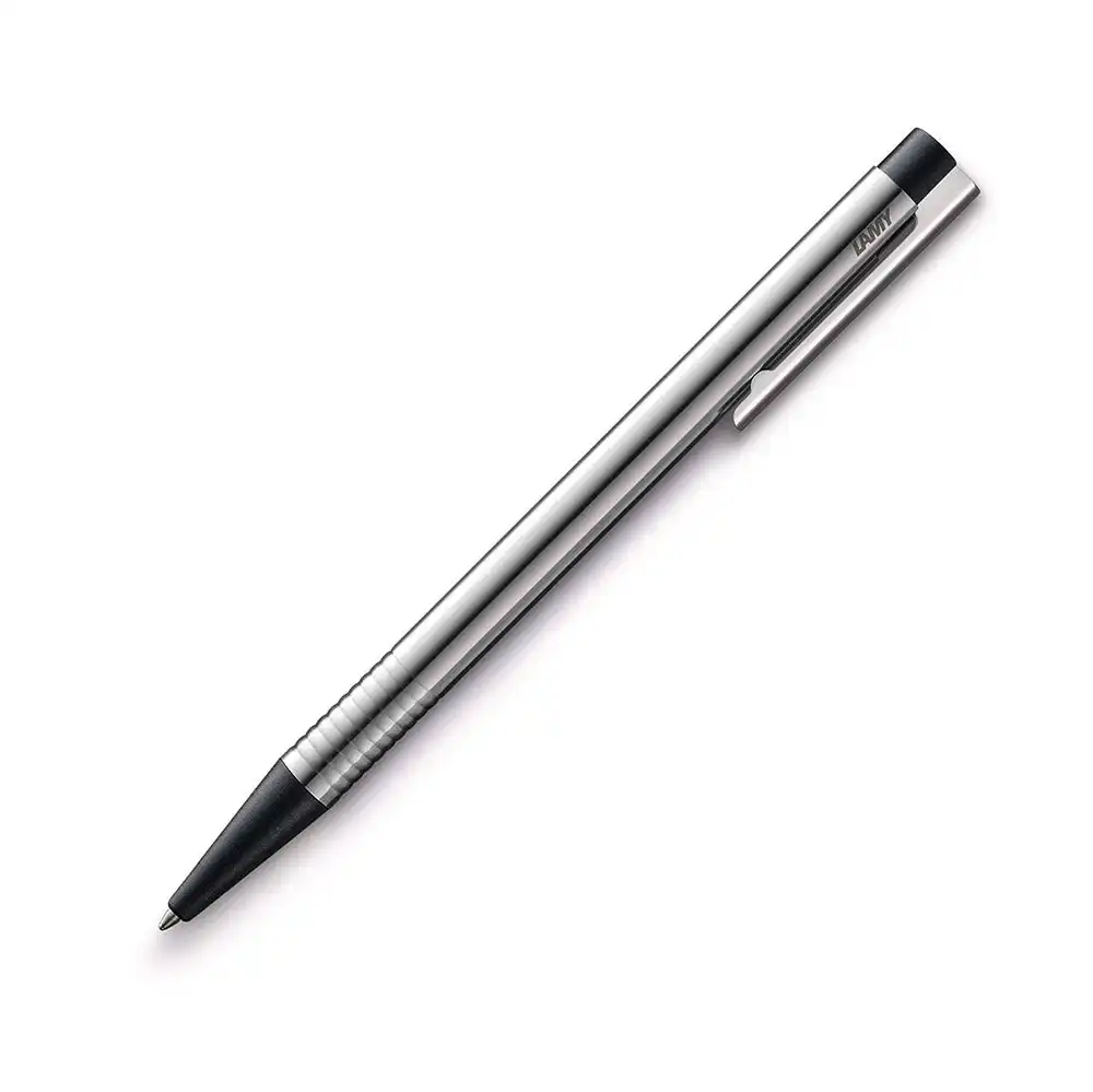 Lamy Logo Ballpoint Pen Medium-1mm Nib Tip Stationery Matt Stainless Steel/Black