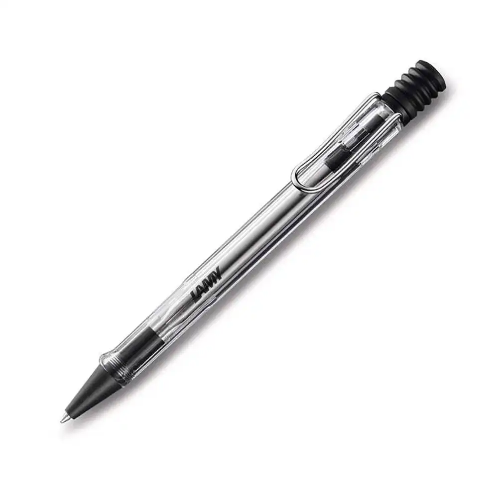 Lamy Safari Ballpoint Pen Medium-1mm Nib Tip Office Stationery Vista Transparent