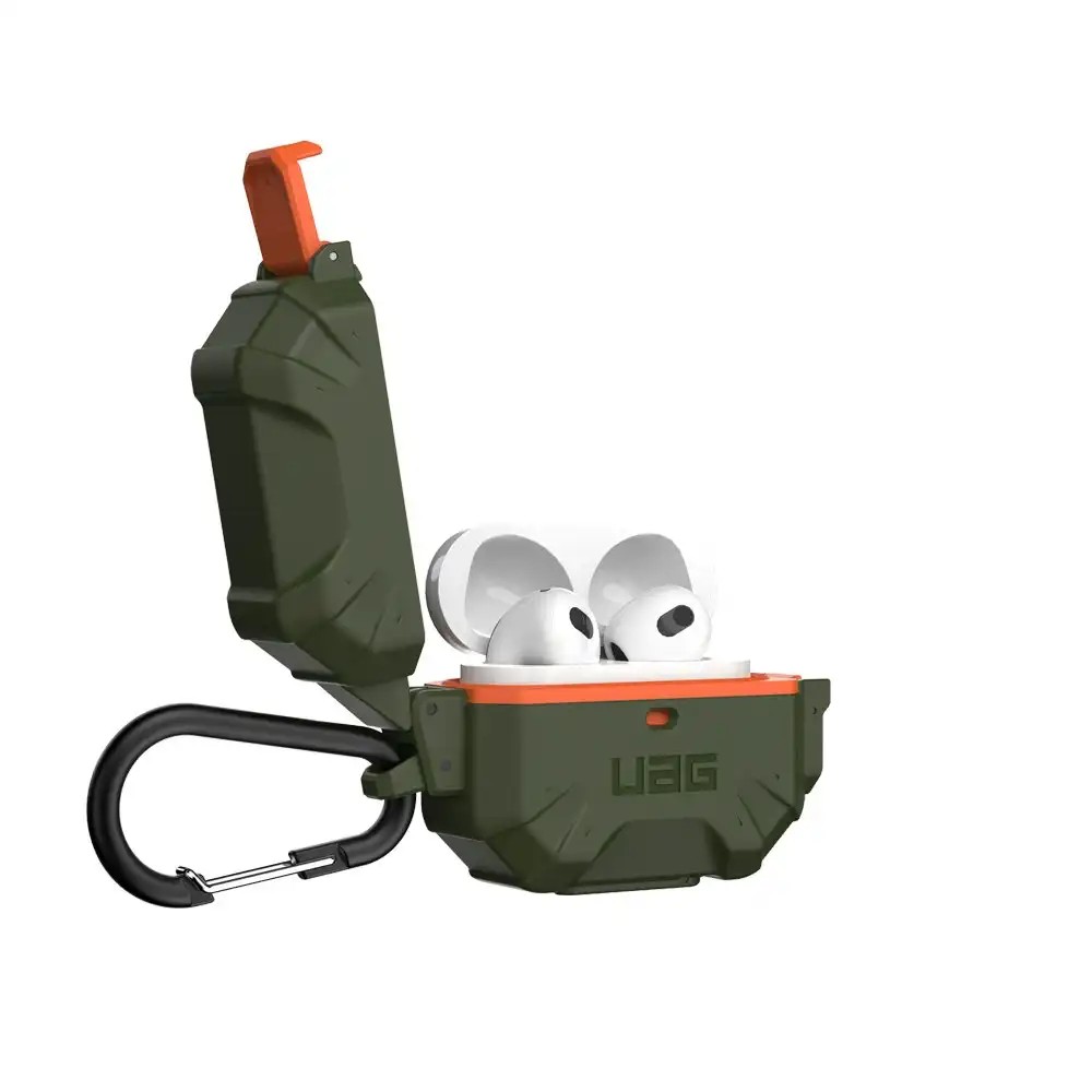 Urban Armour Gear Pathfinder Case Cover For Apple AirPods Gen 3 Olive/Orange