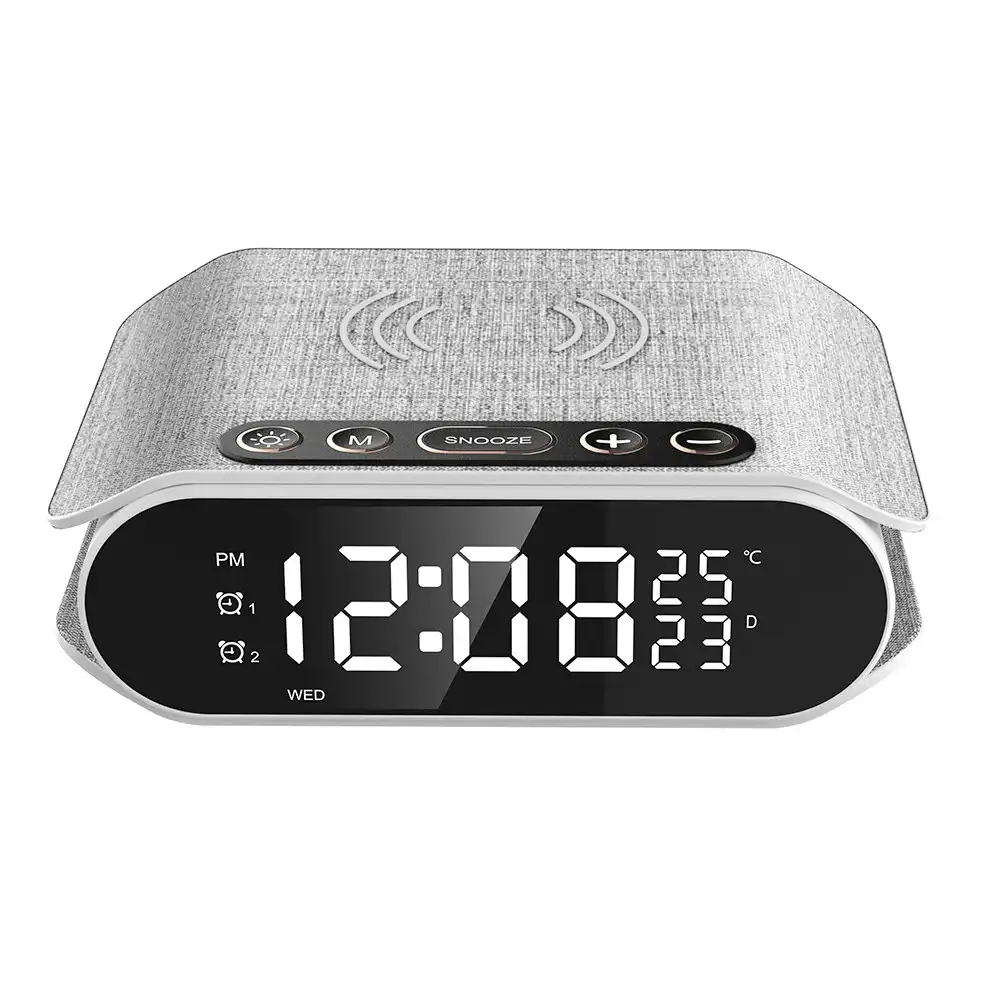 Rewyre Alarm Clock/Temperature USB Wireless Charging 15W Mobile Phone Charger